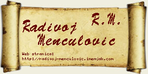 Radivoj Menčulović vizit kartica